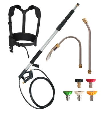 China High Pressure Telescopic Water Spray Wand with Extension Nozzle, Harness Belt & Gutter Cleaner for sale
