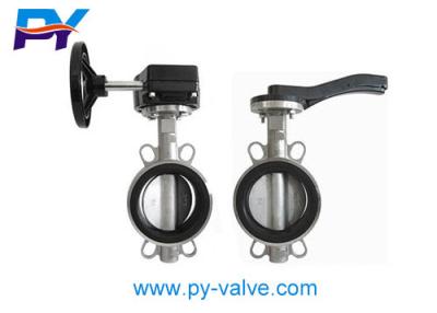 China Stainless steel turbine drive (handle) butterfly valve 4 inch for sale