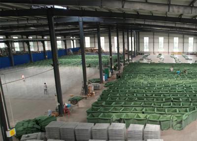 China Long Service Life Green  Geotextile Stone No Smell ZnAl Coating Hesco Bag for sale