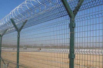 China V shape Airport Security Fence 2.5*3.0m PVC Coated Razor Barbed Wire for sale
