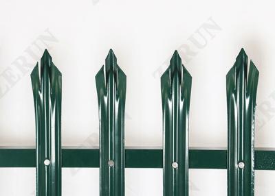 China Powder Coated Steel Palisade Fence , 1.8m Green Garden Decoration Fence for sale