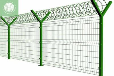 China Y Post 2.5m Curved Wire Mesh Fence , Artistic Practical Powder Coated Steel Fence for sale