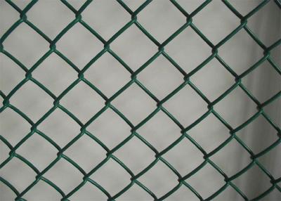 China 2.5m Metal Chain Link Fence 55*55mm PVC Coated Green Diamond Wire Mesh Fencing for sale