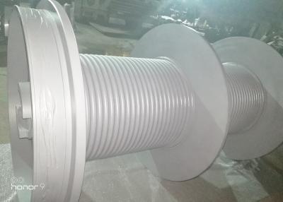 China 5 Layer 300KN Marine Rope Winch Drum Primer Grey For Ship Machinery for sale