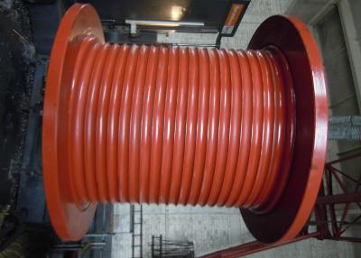China Customized Multilayer Cable Winch Drum , Steel Cable Drum Alloy Steel Red for sale