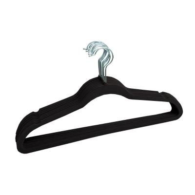 China Nylon  Flocked Non Slip Felt Covered Hangers Soft Touching Surface for sale