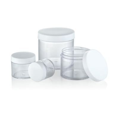 China 30ml 50ml 100ml 200ml Plastic Empty Jar Transparent Cream Jar with Collar Material PS for sale
