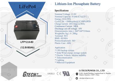 China 12.8V 80Ah Deep Cycle Lithium Ion Battery For Vrla Battery Replacement for sale