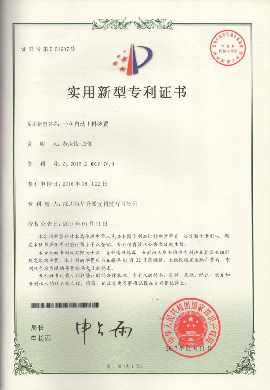 Patent Certificate - Riselaser Technology Co., Ltd