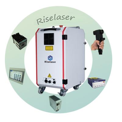 China Suitcase Fiber Laser Cleaning Machine Rust Oil Paint Oxides Removal for Car Parts aerospace industry for sale
