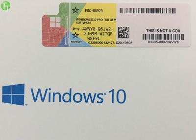 China Microsoft Windows 10 Professional OEM 64 Bit English / French / Arabic / Spanish for sale