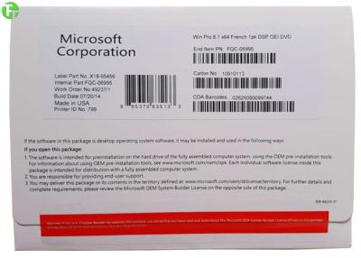 Chine Usine originale de Microsoft de paquet d'OEM de Pro Pack de Windows 8,1 de garantie d'Ativation de vie scellée à vendre