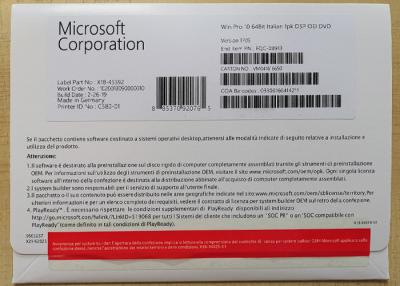 China Pedazo del OEM 64 de Windows 10 del software de Microsoft favorable inglés/francés/italiano en venta