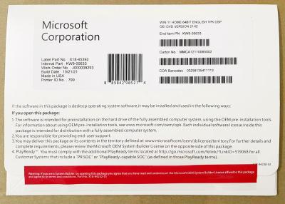 China Activación en línea de Microsoft del paquete del OEM de Windows 11HOME de los pedazos 32*64 en venta