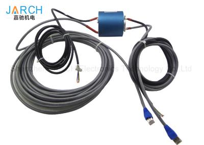 China Ethernet slip ring electrical with 1 channel  , Power / signal through bore slip ring Max Speed:500RPM for sale