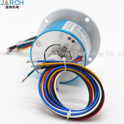 China Stainless Steel Electrical Rotary Union 360 Degree Rotating 250RPM 5A 6 Circuits for sale