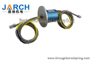 China 1 channel 1000M Ethernet slip ring 1~24 circuits signal OD56mm Flange Mounting Max Speed:200RPM for sale