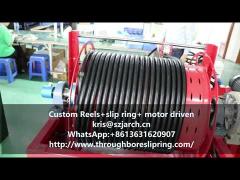 Large customized motor-driven slip ring cable reel