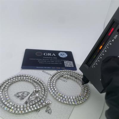 Китай Ожерелье тенниса диаманта Moissanite цвета тенниса цепное белое d 2MM Moissanite продается