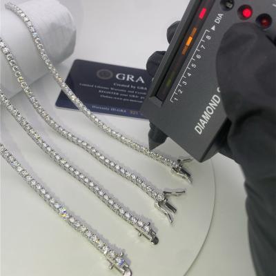 China Homens da colar do OEM Moissanite Diamond Tennis Necklace Claw Setting Moissanite nos EUA à venda