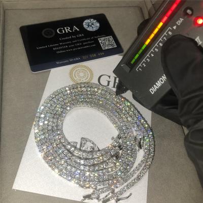 Китай рука ожерелья тенниса 5mm 6.5mm Moissanite установила ожерелье тенниса диаманта лаборатории продается