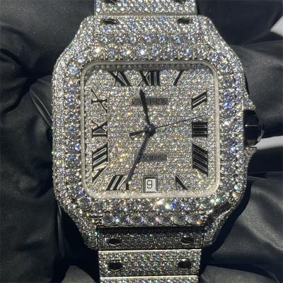 China DEF VVS Moissanite Watch Full Dial BV Santos Full Diamond for sale