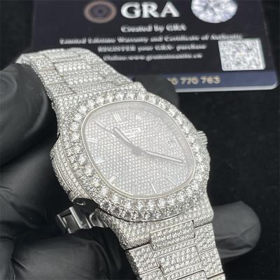China Studded Mechanical Moissanite Diamond Watch for sale