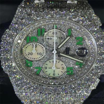 China Las mujeres Diamond Watch VVS Moissanite de 36 milímetros tachonaron el reloj para ella en venta