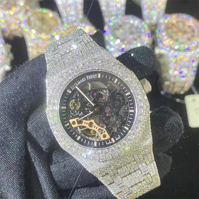 China 27 Carats Moissanite AP Watch Steel Bust Down AP Watch VVS Iced for sale