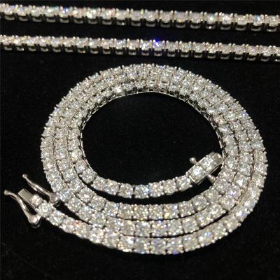 China Tennis-Halskette 925 Sterling Silve VVS Diamond Tennis Necklace Hip Hops Moissanite zu verkaufen