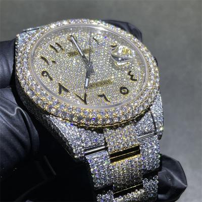 China Customized Luxury Brand Moissanite Bust Down Stainless Steel Custom Iced Out Watch for sale