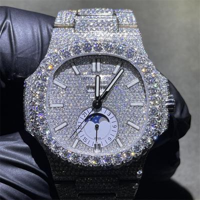 China GRA kundenspezifischer Moissanite passt wasserdichten Schmuck Diamond Watch For Rap Star auf zu verkaufen