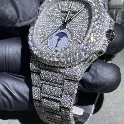 China Busto de 3ATM Moissanite abajo del dial Diamond Watch Waterproof de Bling del reloj en venta