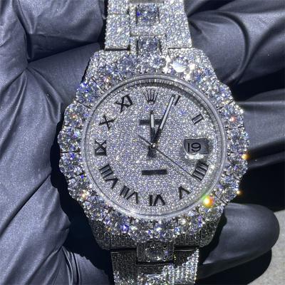 China Homens extravagantes gigantes do disco VVS Moissanite Diamond Automatic Mechanical Watch For da serpente do gelo à venda