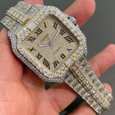 China Reloj de marca de lujo con diamantes completos Reloj de calidad superior Vvs Moissanite en venta