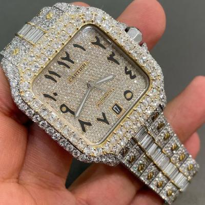 China Relógio GRA Luxury Automático Moissanite 30 quilates Relógio cravejado de diamantes à venda