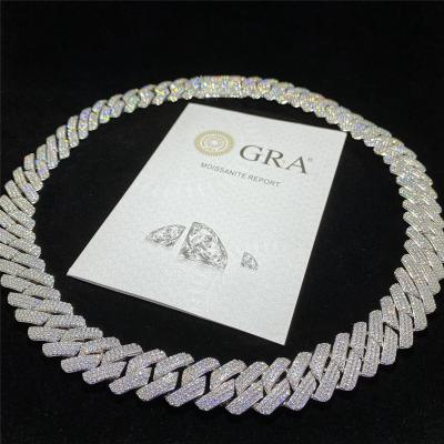 China Miami Iced Out Moissanite Mens Cuban Link Chain Rappers 925 Sterling Silver Iced Out for sale