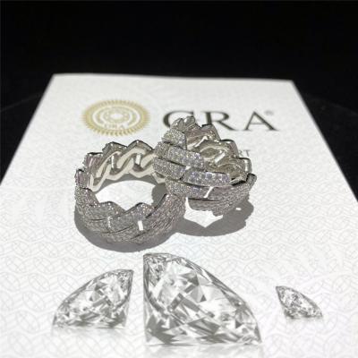중국 925개의 은 마이애미 쿠바 링크 고리는 좋은 보석을 위한 모이산니트 맨즈 다이아몬드 반지 바깥쪽에 얼렸습니다 판매용