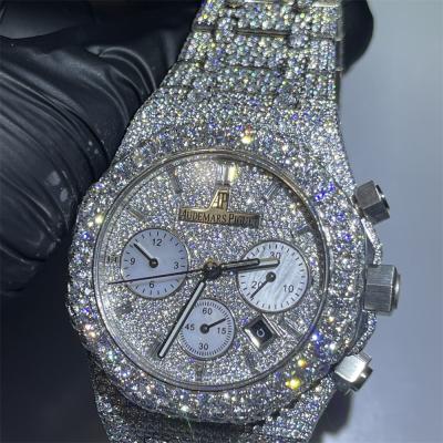 China Homens Moissanite luxuoso Bling Diamond Watch Iced Out VVS para o rapper à venda