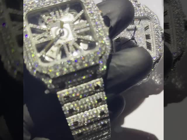 Luxury Moissanite Diamond Watch  VVS Moissanite  Iced Out Moissanite Bust Down