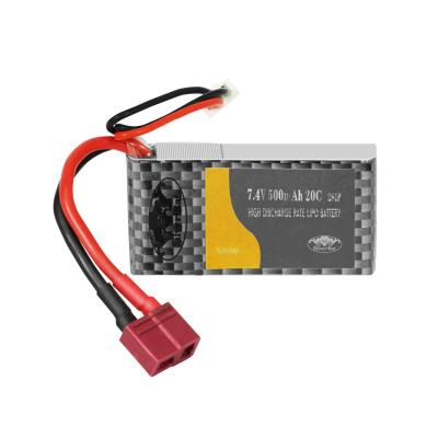 China 7.4V 500mah 20C High Power Rate Lithium Ion Battery For RC Toys for sale