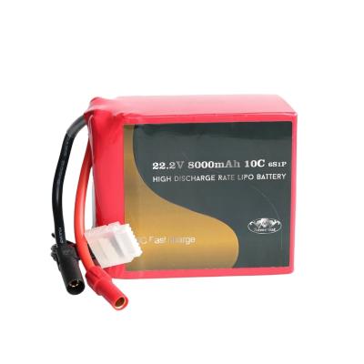 China 10C High Power 22.2V 8000 MAh Lithium Polymer Battery For RC Drones , RC Cars And RC Boats for sale