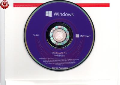 China Construtor DVD da chave do produto de Microsoft Windows do bocado do OEM 64 da vitória 10 pro versão de Alemanha de 1 bloco à venda