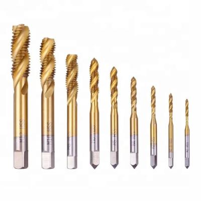 China Screw Thread Tap M6 Rainbow Surface Thread Tapping Drill Bit HSS Spiral Spline Tap For Metal Thread for sale