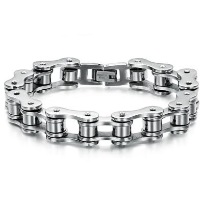China Fashion Jewellery Men Charm 316L Stainless Steel Bracelet, Locomotive chain bracelet silver color for sale