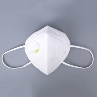 China Ear Mounted White KN95 Filter Mask Folding Valved Dust Mask 155mm*105mm for sale