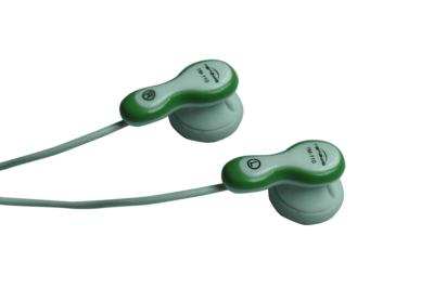 China Green Cute Ear Buds PC In Ear Earphones With15mm Speaker 102Db S.P.L at 1khz for sale