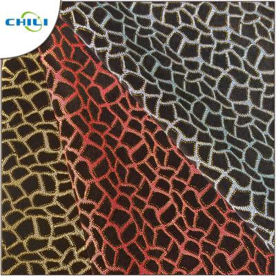 China Flocked Glitter Leather Fabric 1.0mm Thickness 54/55