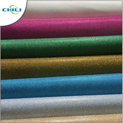 China Genuine Glitter Leather Fabric , Glitter Cotton Fabric For Handbags 1mm Thick for sale