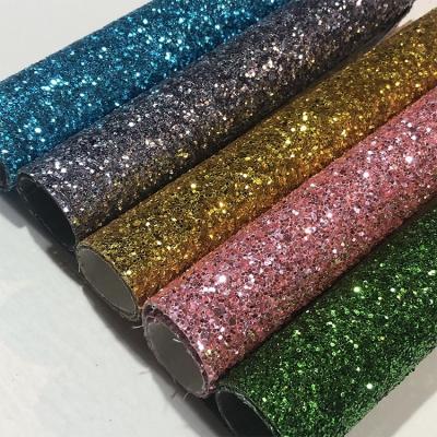 China 0.8mm Glitter Leather Fabric for sale